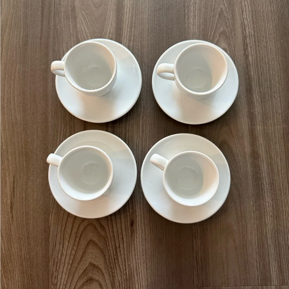 Sur La Table Espresso Cups Mug with Saucer set of 4